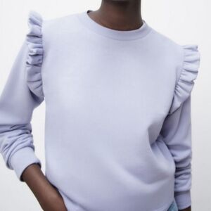 Zara Lavender Ruffle sweatshirt